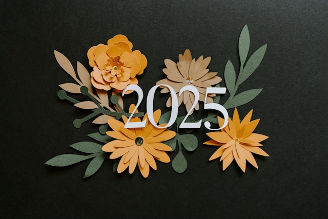 feuilles et fleurs papier 2025