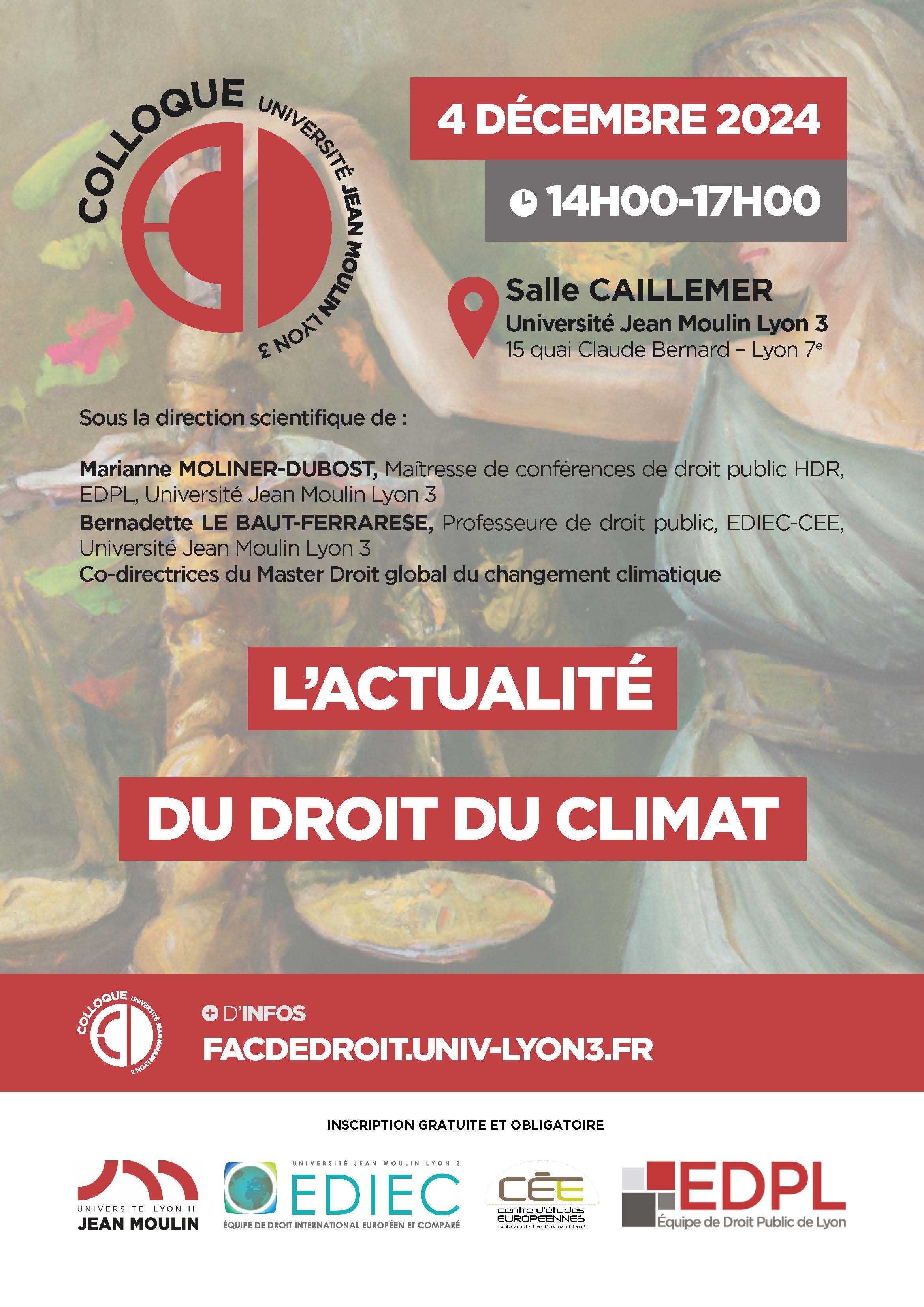 Affiche du colloque sur l'Actualité du droit du climat