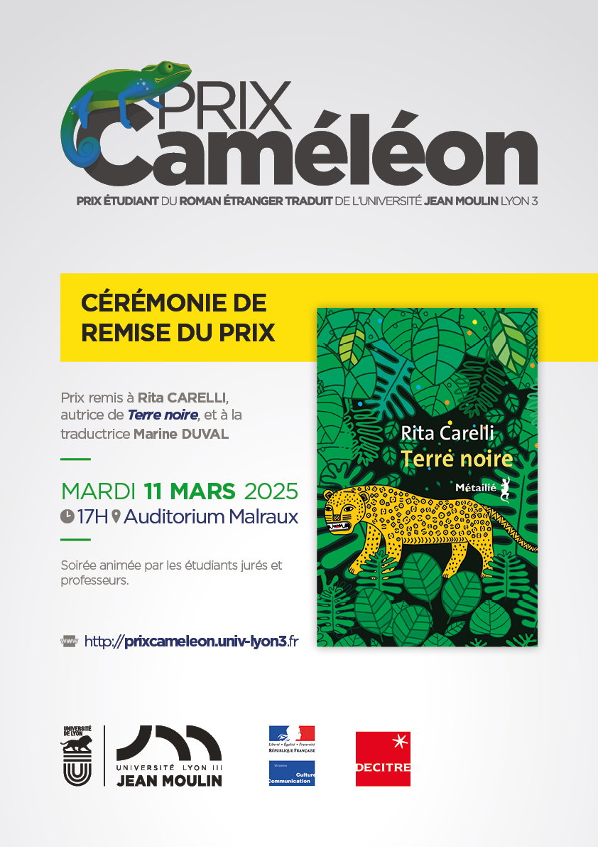 Affiche remise du prix 11 mars Rita Carelli Terre Noire