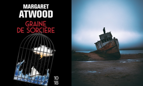 bateau echoue et couv livre graine de sorciere de M Atwood