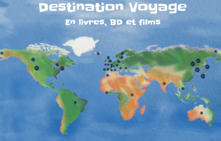 carte  du monde avec points animés et suggestions littéraires