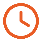 pictogramme horloge orange